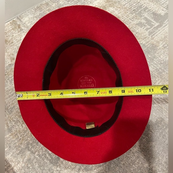 Genuine Effanem Crusher Hat Scarlet Red 100% Wool Size Large Made In USA - Picture 11 of 11